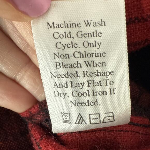 Coldwater Creek Womens Petite L Wool Chic Plaid Oversized Boxy Poncho Shacket - Picture 6 of 9